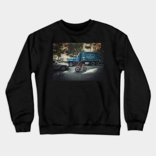 Harlem Street Biker Kid Manhattan New York City Crewneck Sweatshirt